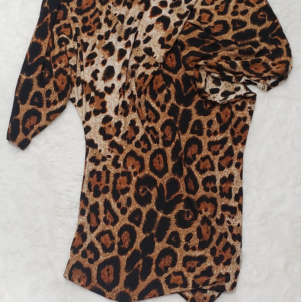 Animal Print Off Shoulder dress/long top